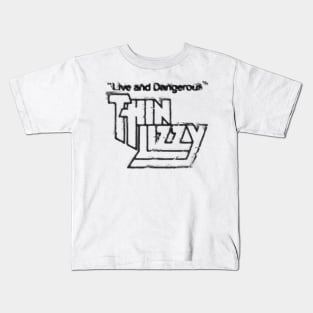 thin lizzy graffiti logo graphic Kids T-Shirt